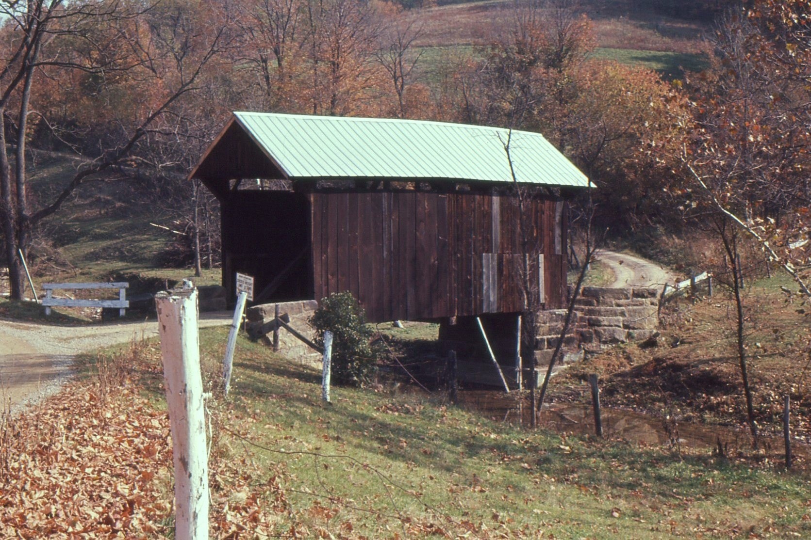 Brownlee / Stout Covered Bridge, Washington County, PA — Historical Photo 1964
