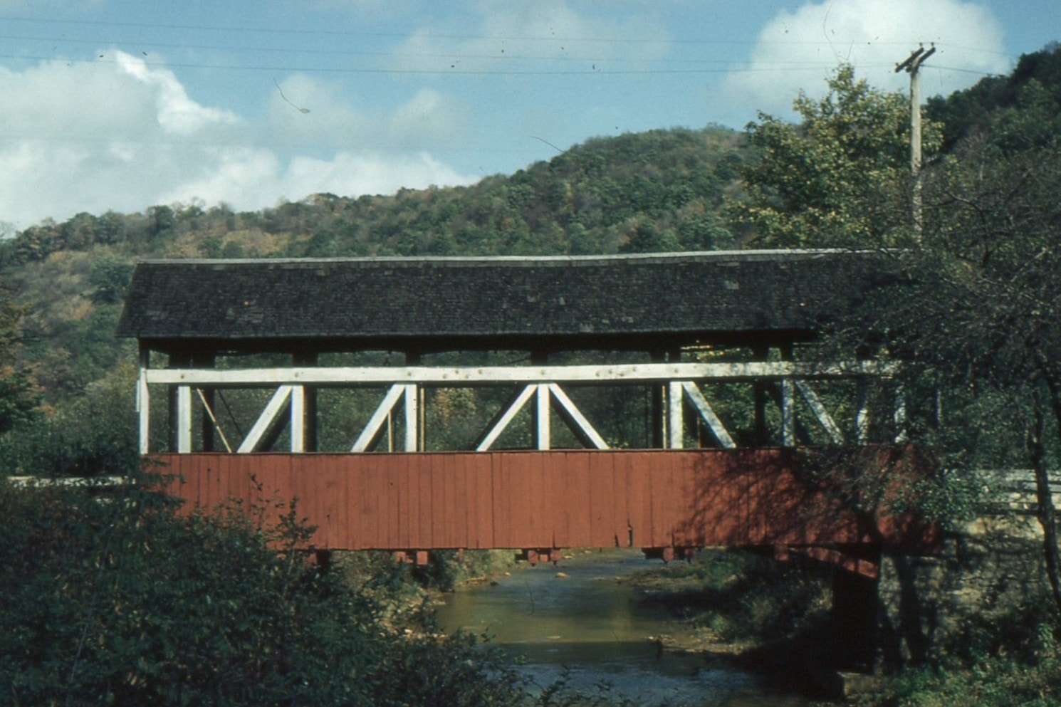 Burkholder / Beechdale / Althouse Covered Bridge, Somerset County, PA — Historical Photo 1959