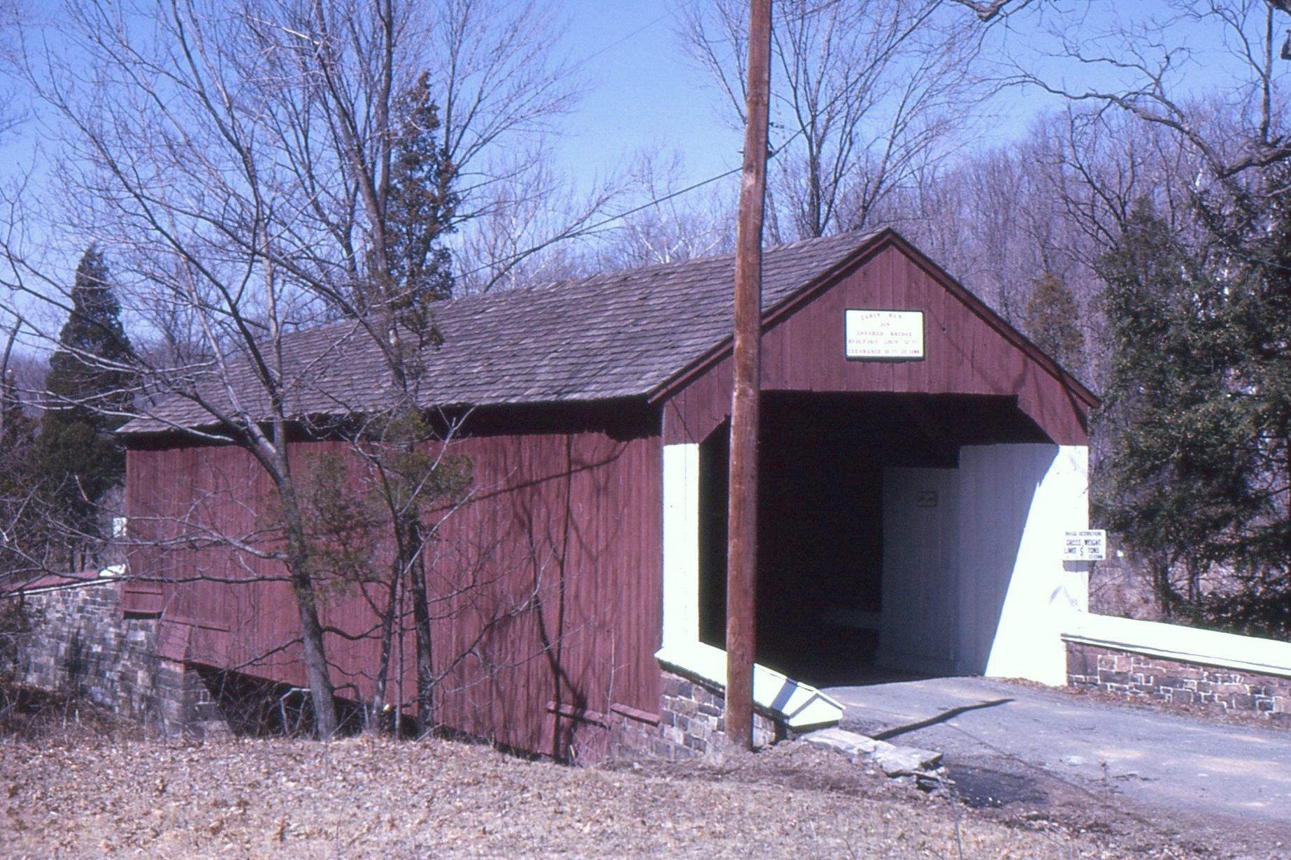 Cabin Run Covered Bridge, Bucks County, PA — Historical Photo 1963