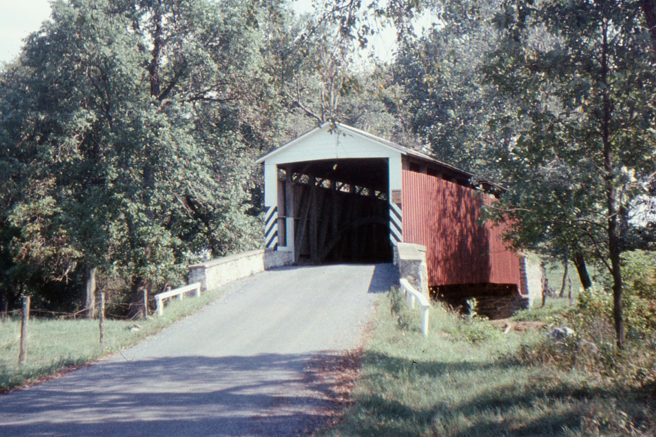 Erb's / Samuel Erb's Mill Covered Bridge, Lancaster County, PA — Historical Photo 1960