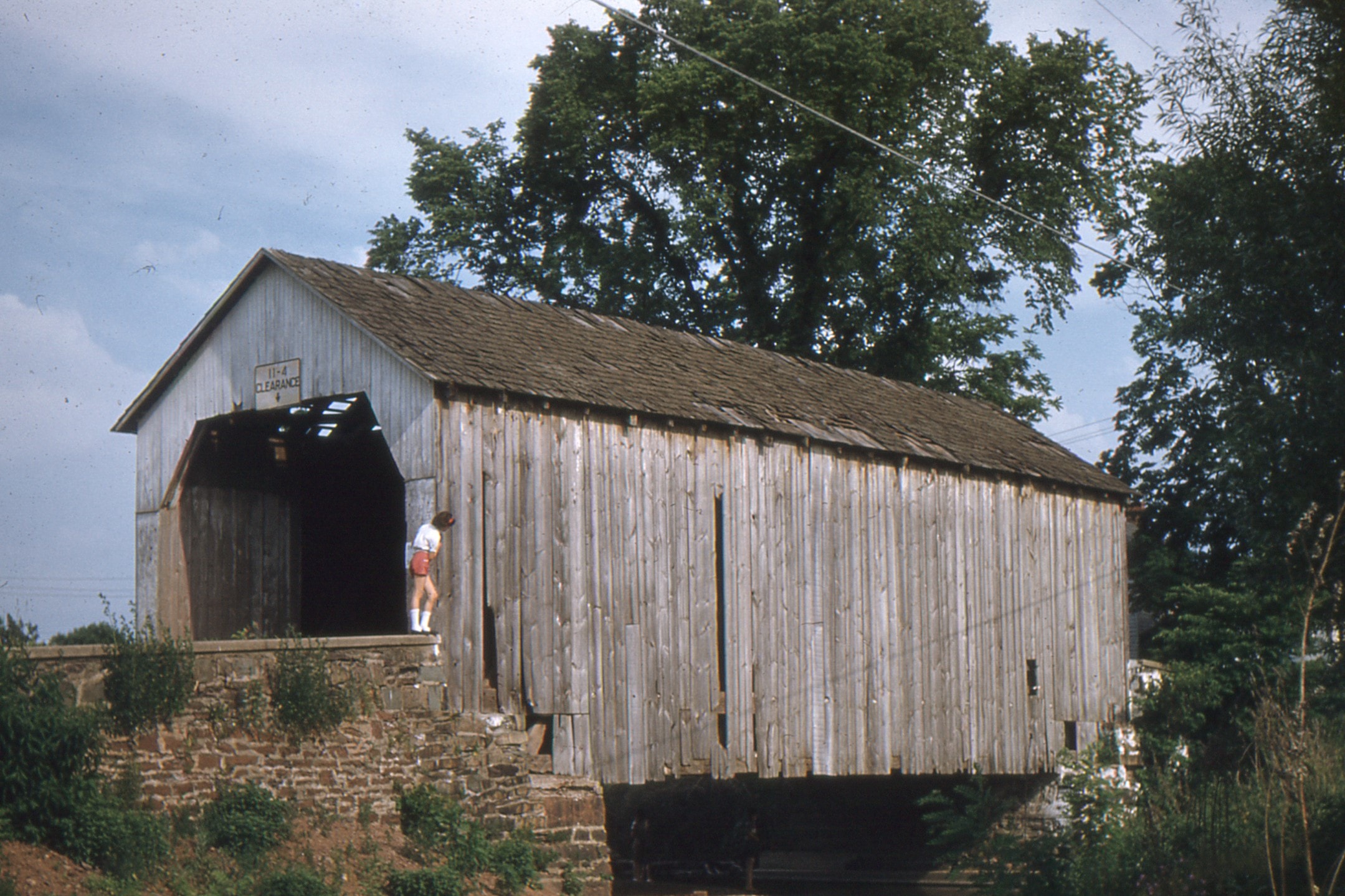 Erwinna Covered Bridge, Bucks County, PA — Historical Photo 1955