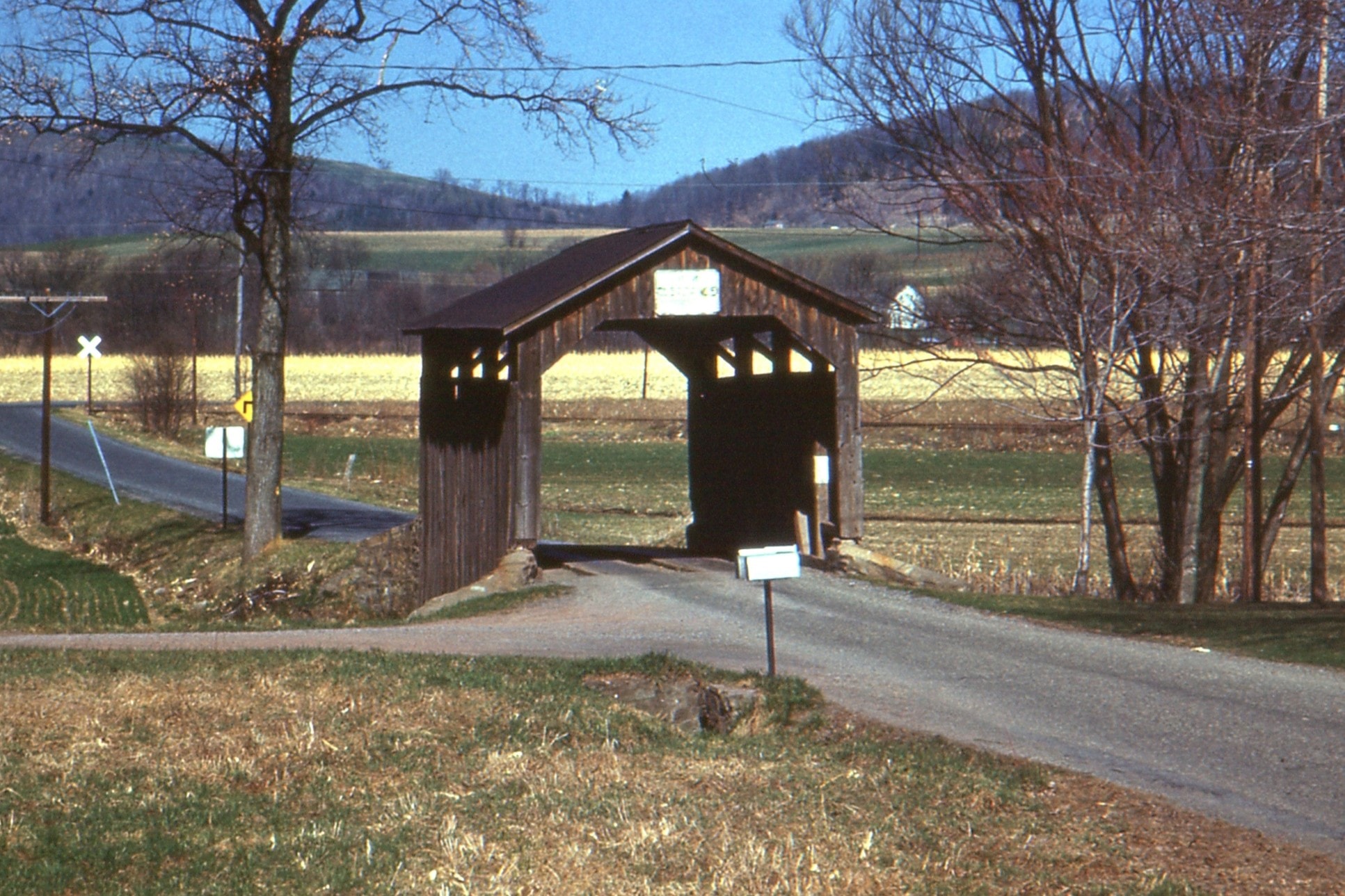 Fowlersville Covered Bridge, Columbia County, PA — Historical Photo 1963
