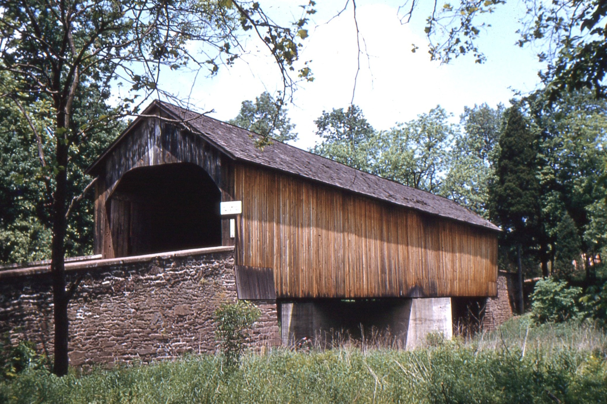 Frankenfield Covered Bridge, Bucks County, PA — Historical Photo 1957