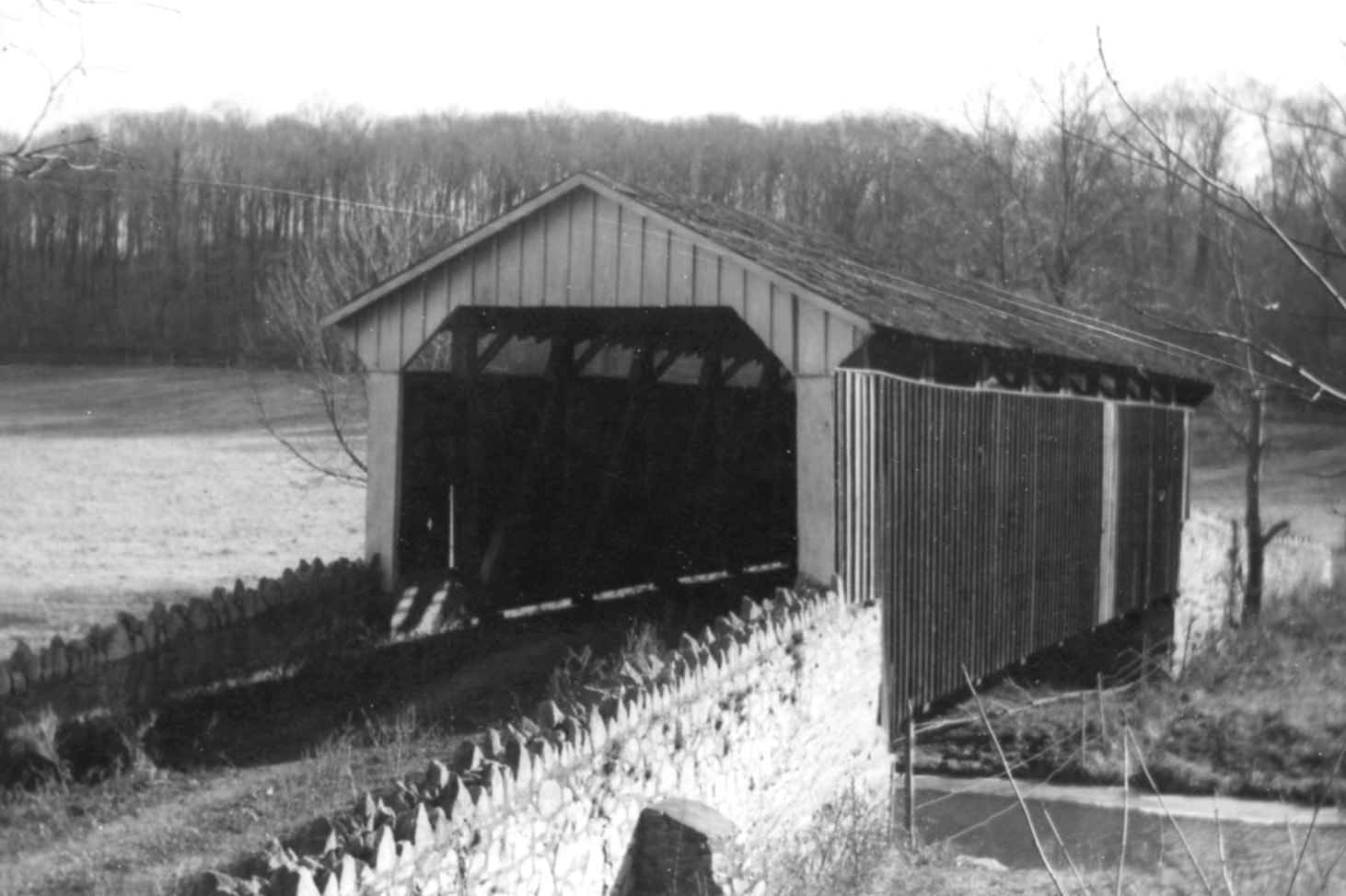 Hayes Clark Covered Bridge, Chester County, PA — Historical Photo 1958