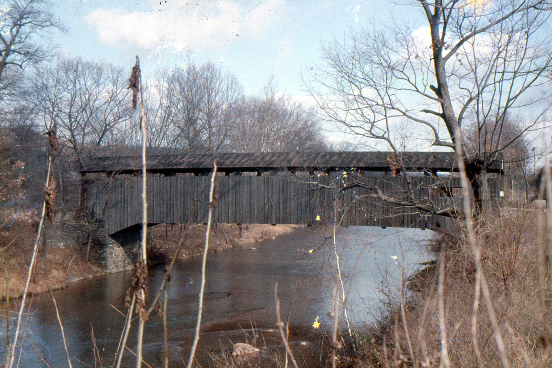 Hollingshead Covered Bridge, Columbia County, PA — Historical Photo 1956