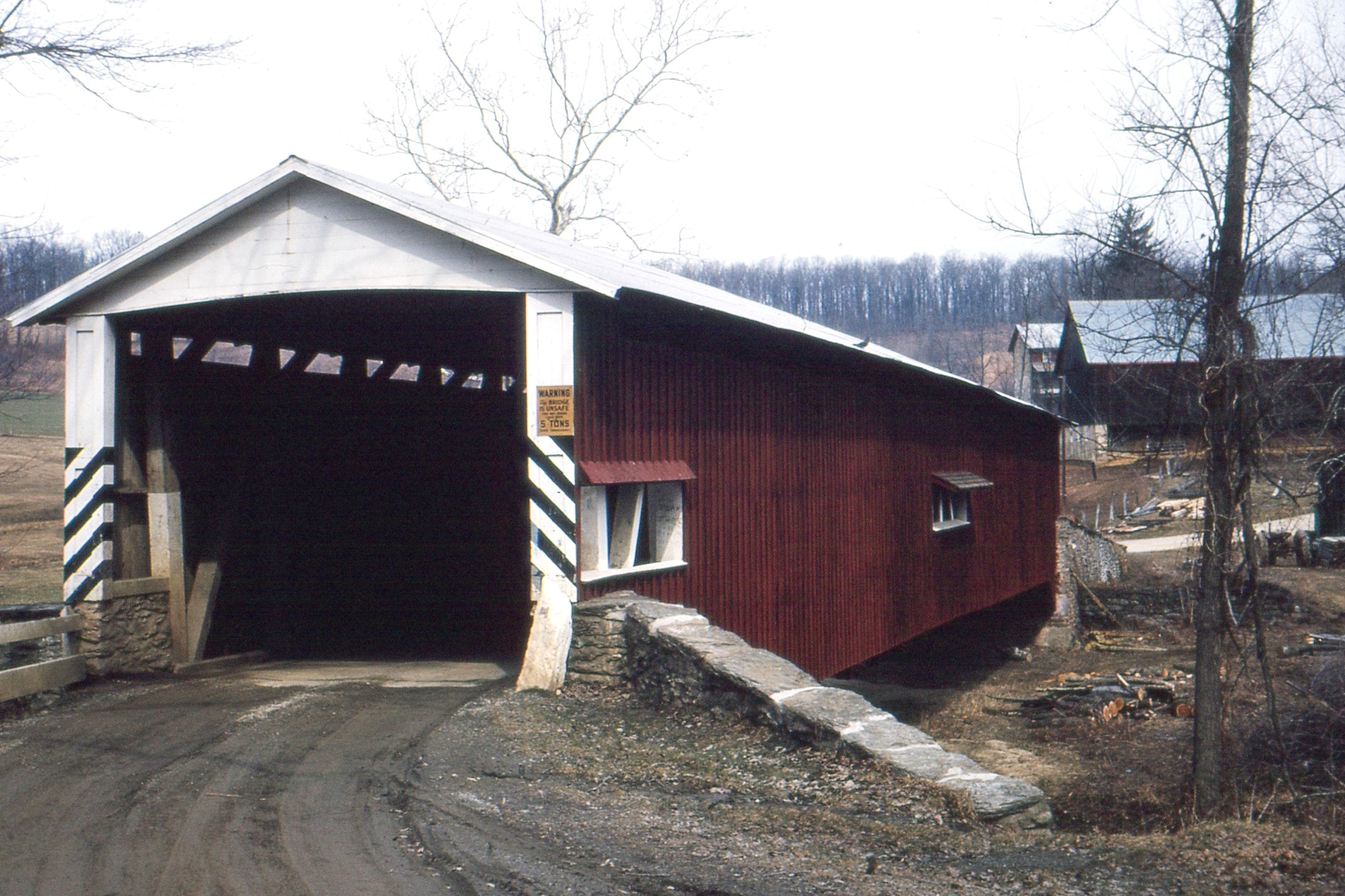 Jackson's Mill / David B. Jackson Sawmill Covered Bridge, Lancaster County, PA — Historical Photo 1964