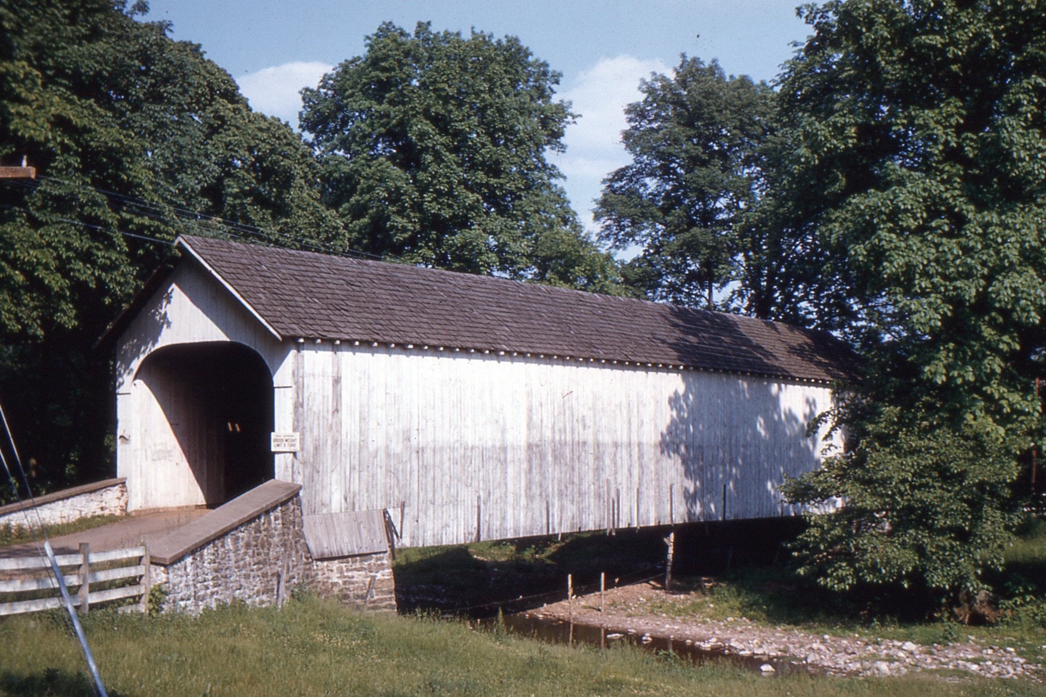 Knecht's / Sleifer / Clymer's Covered Bridge, Bucks County, PA — Historical Photo 1957