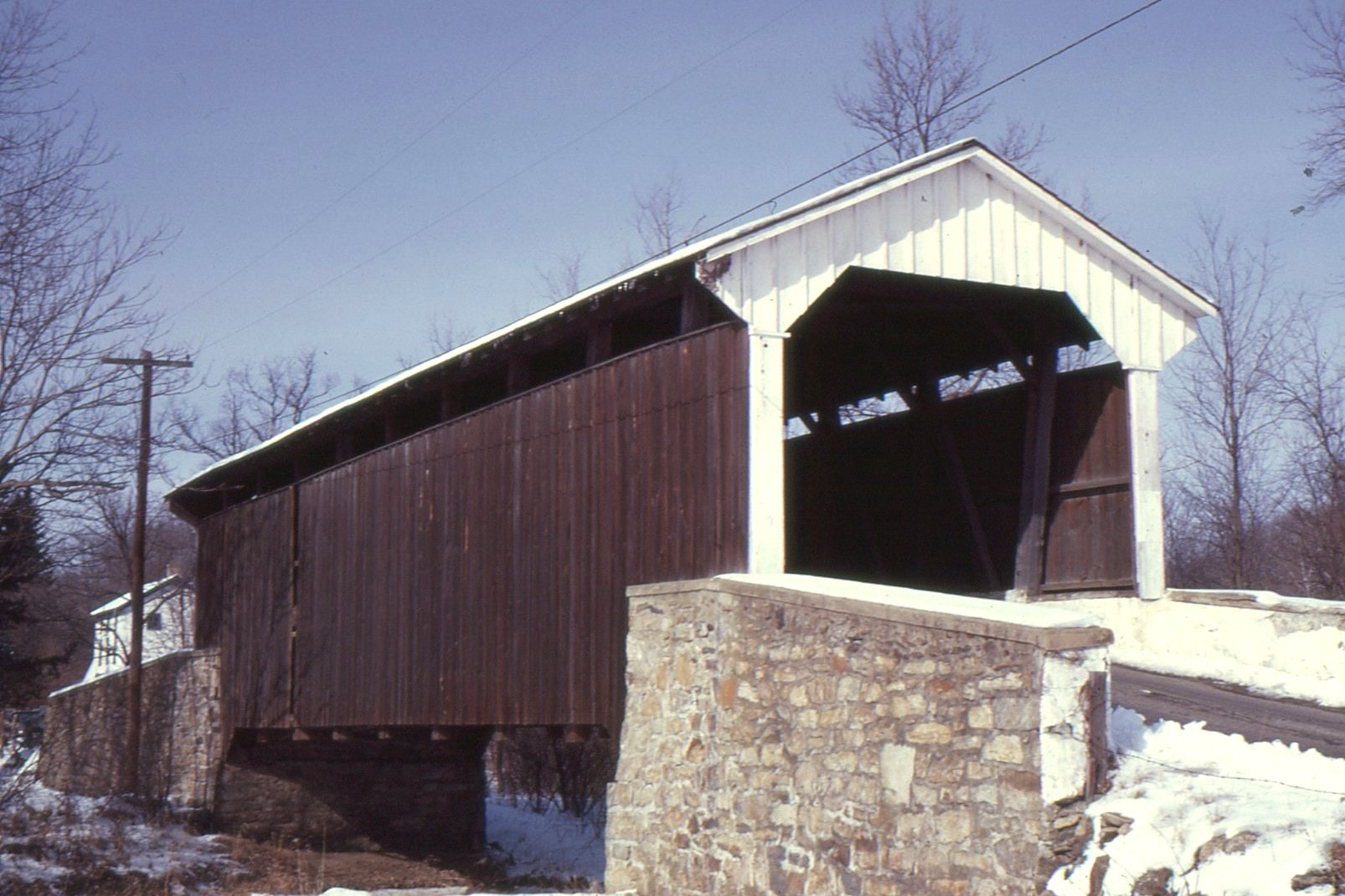 Larkin's Mill Covered Bridge, Chester County, PA — Historical Photo 1963