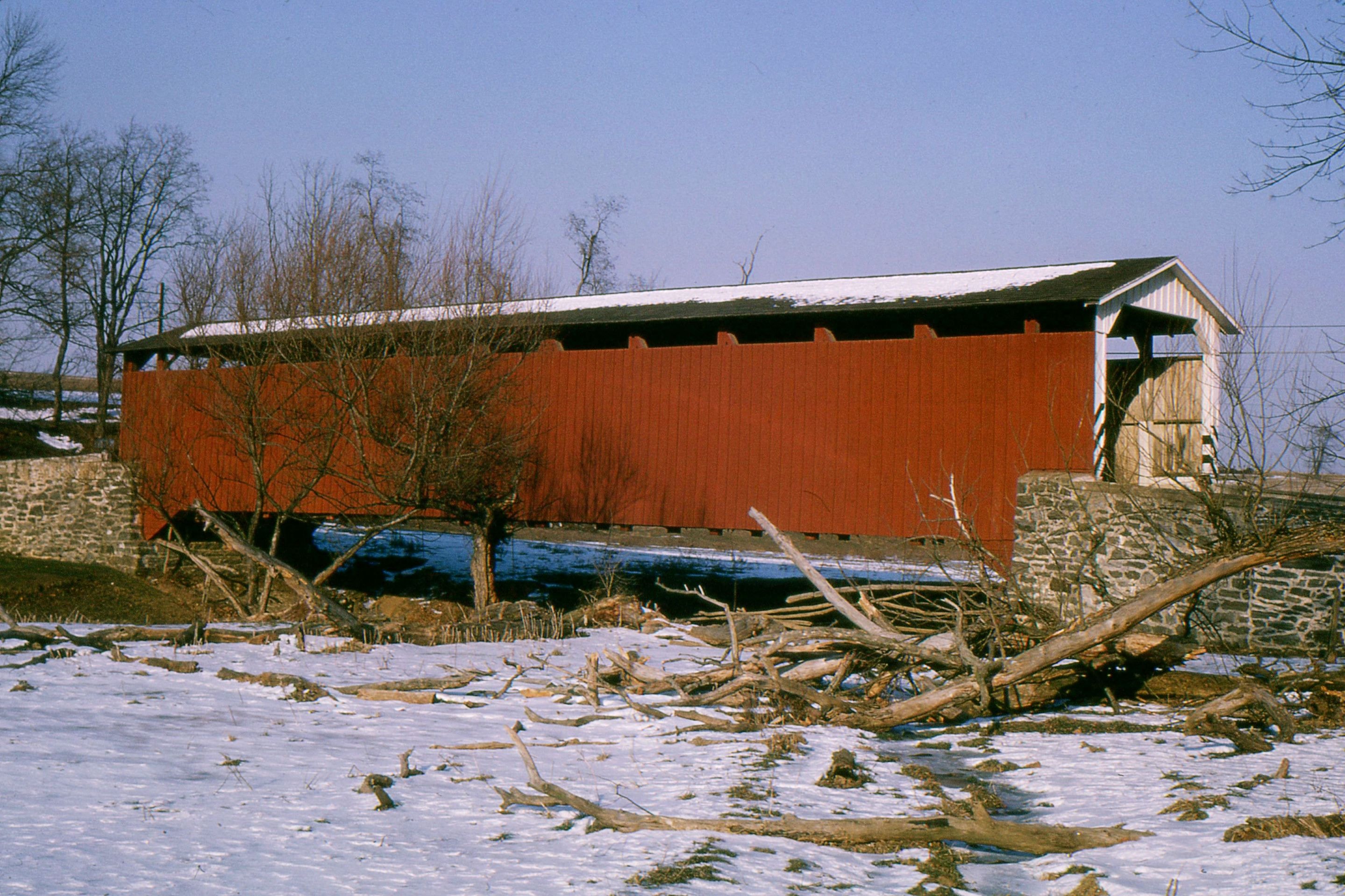 Leaman Place / Paradise / Eshelman's Mill Covered Bridge, Lancaster County, PA — Historical Photo 1965