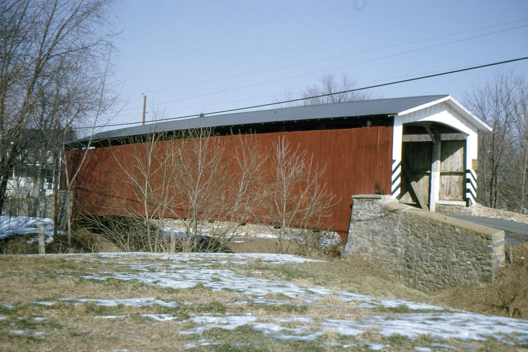 Lime Valley / Hurtzinger's Covered Bridge, Lancaster County, PA — Historical Photo 1965