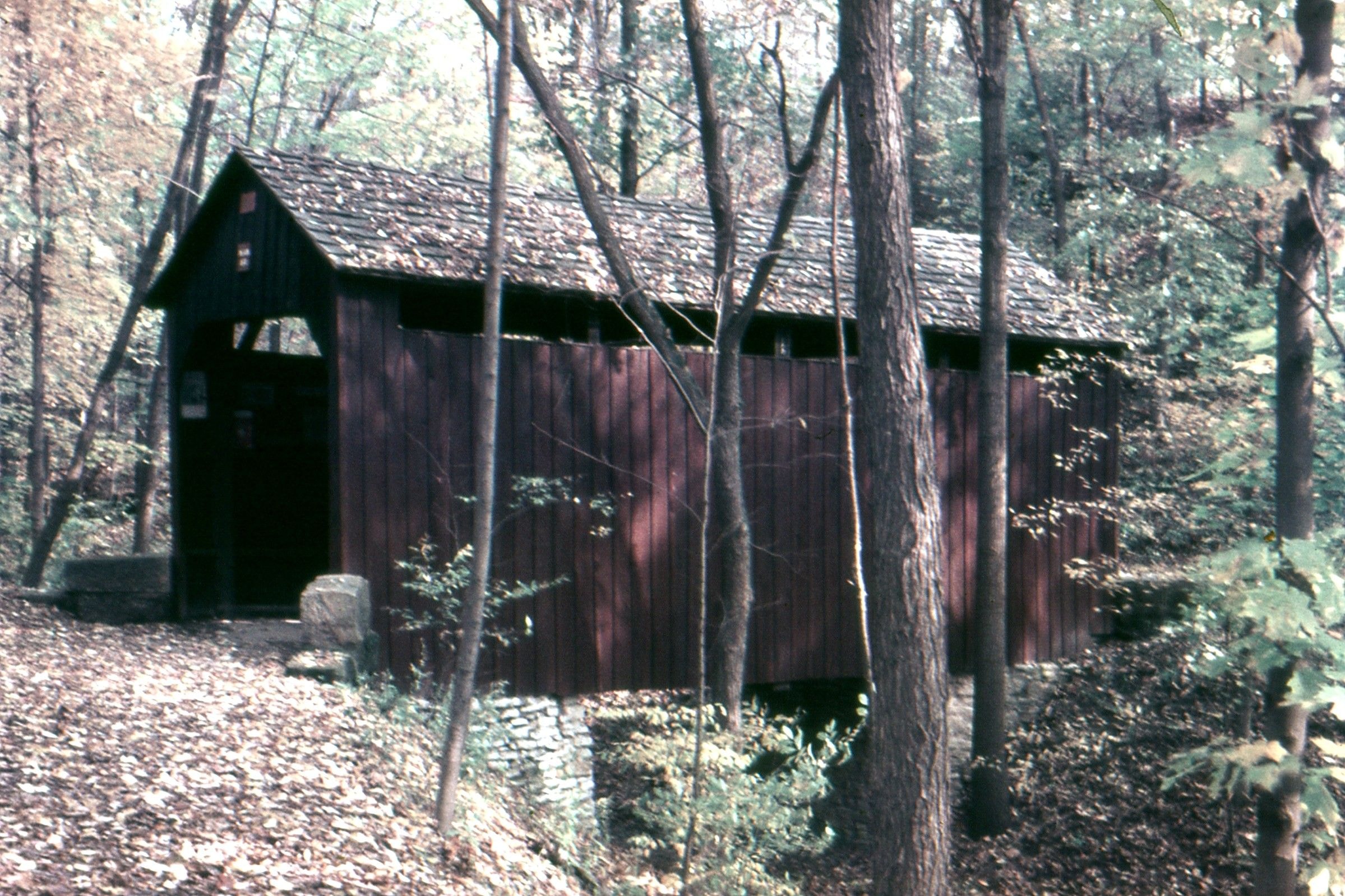Pine Bank / Meadowcroft Village Covered Bridge, Washington County, PA — Historical Photo 1978