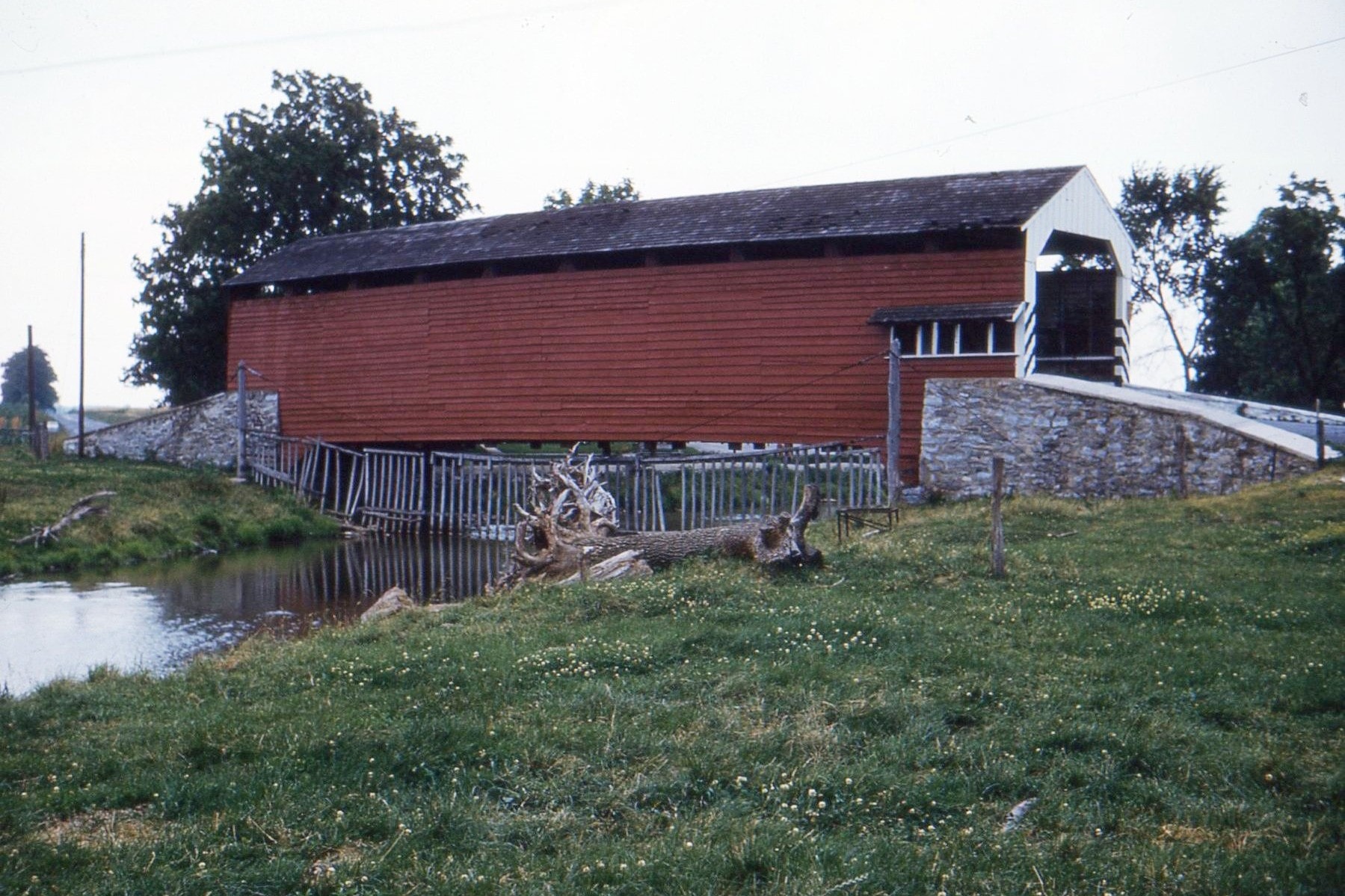 Shearer's / Jacob Shearer's Mill Covered Bridge, Lancaster County, PA — Historical Photo 1961