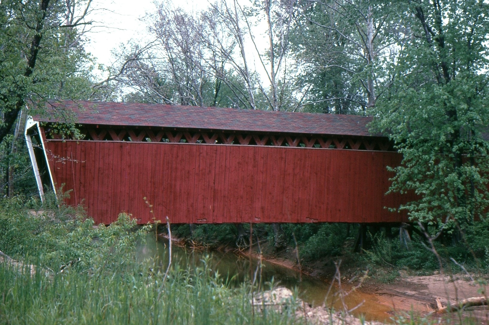 Thomas Ford / Thomas Station Covered Bridge, Indiana County, PA — Historical Photo 1967