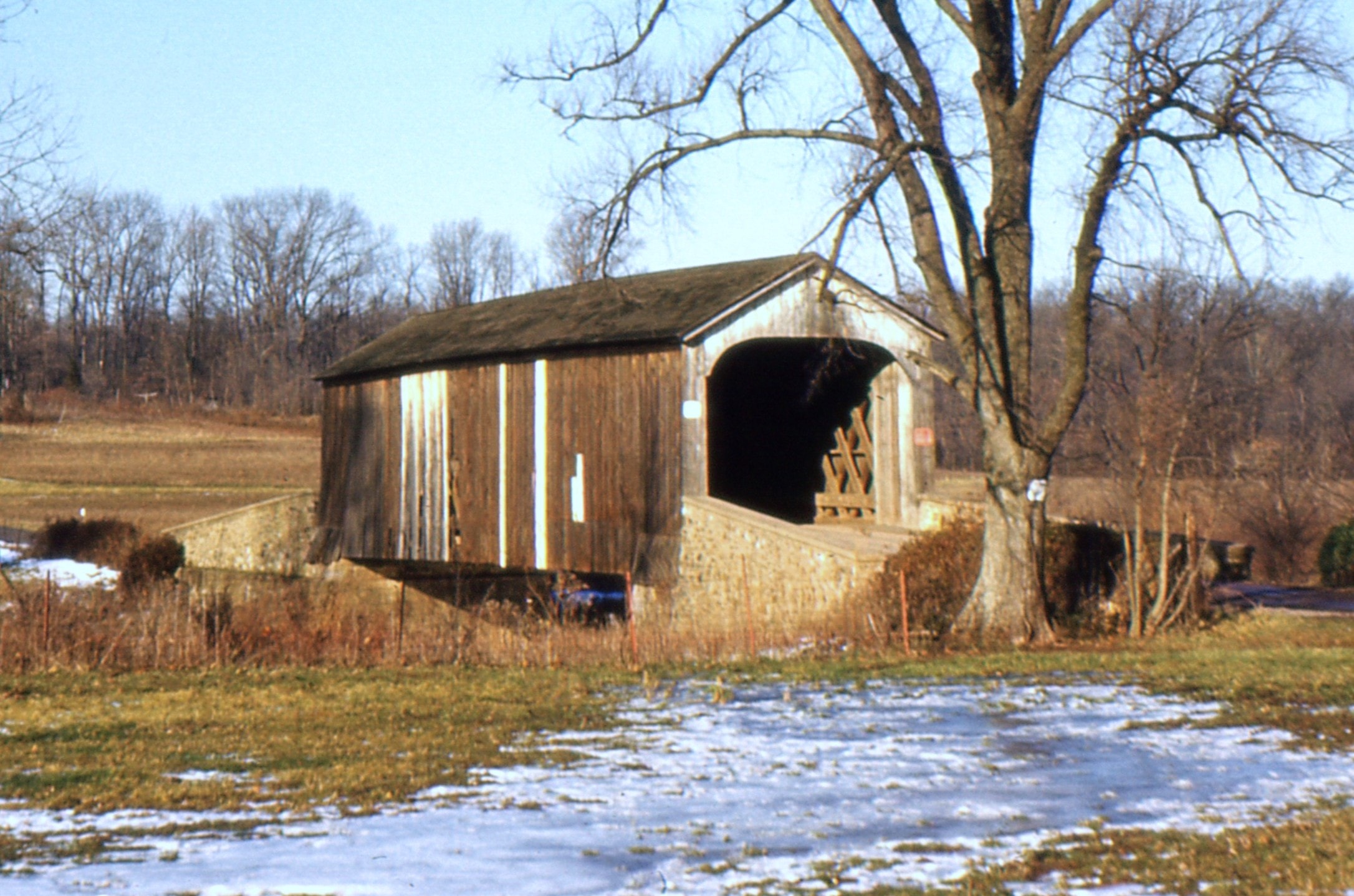 Van Sant / Beaver Dam Covered Bridge, Bucks County, PA — Historical Photo 1957
