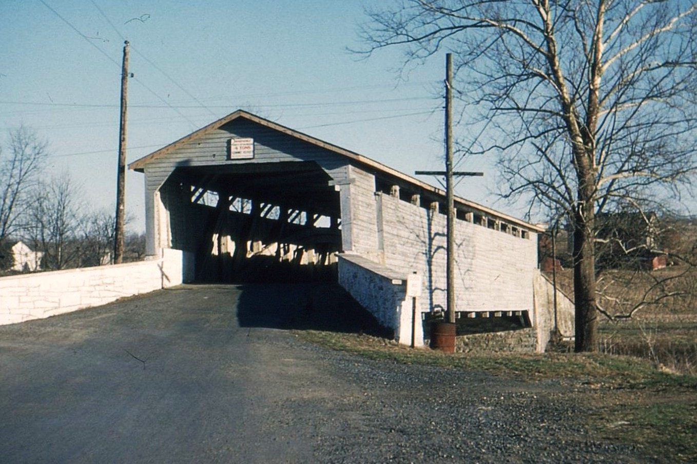 Wehr's Covered Bridge, Lehigh County, PA — Historical Photo 1957