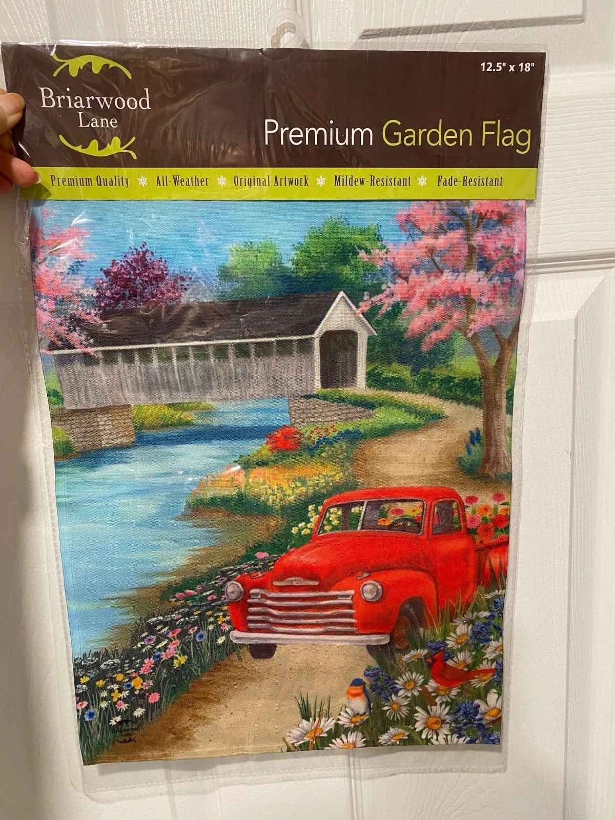 Covered bridge premium garden flag