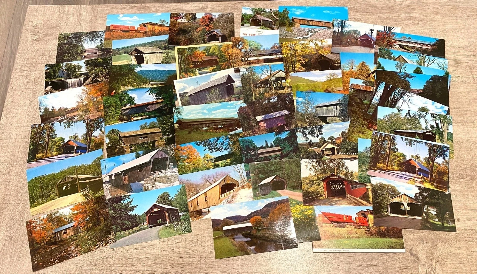 Collection of covered bridge postcards